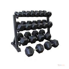 10kgs Hexagon Rubber Coated Dumbbells Anti-Roll Noise Reduction Single Hand Weight