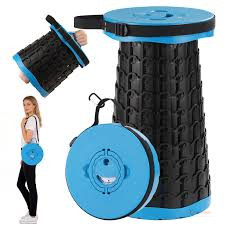 Folding Stool Adjustable Height – Portable Collapsible PP Stool for Camping, Fishing, Outdoor Activities & Home Use