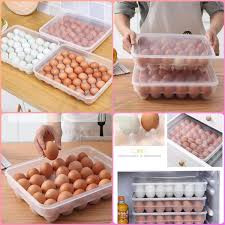 34-Piece Clear Egg Tray with Lid – Transparent Egg Storage Organizer for Fridge, Kitchen & Pantry