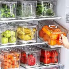 1Pc Acrylic Fridge Storage Container – Clear Refrigerator Food & Kitchen Organizer for Neat, Space-Efficient Storage