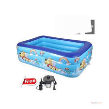 4.2m Portable Inflatable Swimming Pool for Kids & Adults – Large Family Pool with Free Pump for Home & Outdoor Fun
