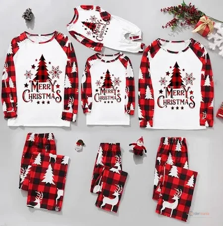Family Matching Christmas Pajama Sets – Men, Women & Kids Poly Cotton Festive Sleepwear