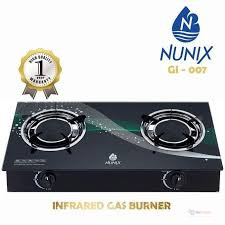 Nunix 2-Burner Infrared Gas Cooker with Glass Top – Low Gas Consumption Tabletop Stove | OrderMania Kenya