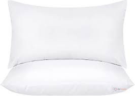 Set of 2 Bed Pillows – Pair of Pure Fibre Filled Sleeping Pillows for Bedroom & Home