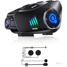 Q28 Helmet Headset with Camera – 1080P Bluetooth Motorcycle Headset, Helmet Intercom & HD Dash Camera