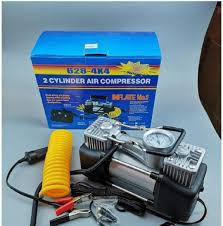 2 Cylinder Air Compressor Tyre Inflator – Portable Car Tyre Pump for Vehicle Emergency & Roadside Use