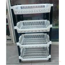 Kenstar 4-Tier Plastic Kitchen Rack – Dish, Fruit, Vegetable & Utensil Storage Organizer