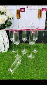Set of 6 Champagne Glasses – Elegant Drinking Glasses for Celebrations, Parties, Weddings & Home Entertaining