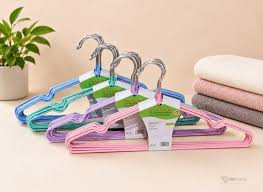 12Pcs Strong Clothes Hangers – Stainless Steel Hangers with Rubber for Wardrobe, Closet, Bedroom & Home Organisation