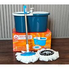 Metallic Spin Mop | Rotating Floor Cleaning Mop with Bucket for Home & Office