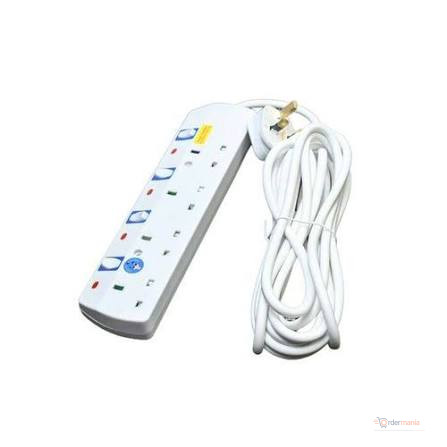 JSB 4-Way Socket Power Extension with 10m Cable – Long Extension Lead for Home, Office, Electronics & Appliances