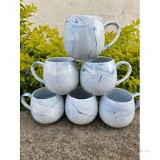 Pot-Like Ceramic Mug Set 6 Pieces 470ml – Beautiful Coffee Cups