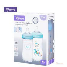 Mom Easy 240ML Wide Neck Feeding Bottles with Soft Nipple – Twin-Pack Baby Feeding Bottles for Everyday Feeding