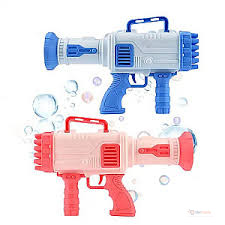 36-Hole Automatic Rocket Bubble Machine Gun Toy – Electric Bubble Blaster for Kids with LED Lights, Portable Handle & Rechargeable Battery