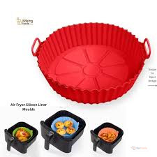 Food Grade Silicone 16–22cm Air Fryer Liner Baking Tin – Reusable Silicone Baking Insert for Air Frying & Baking