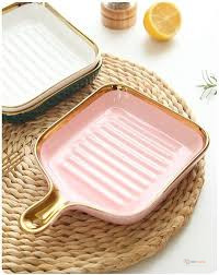 Porcelain Gold Ring Snack Plate with Handle – Elegant Serving Plate for Snacks, Treats & Home Entertaining