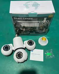 E37 3-Lens WiFi Camera Bulb | 360° Wireless Security Camera with Motion Detection