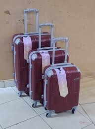 3 in 1 Luxurious Fibre Suitcase Set | Premium Travel Luggage Bags with Wheels | Durable Family Travel Suitcases