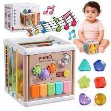 Baby Piano Activity Cube – Musical Activity Center with Light-Up Keys for Interactive Baby & Toddler Play
