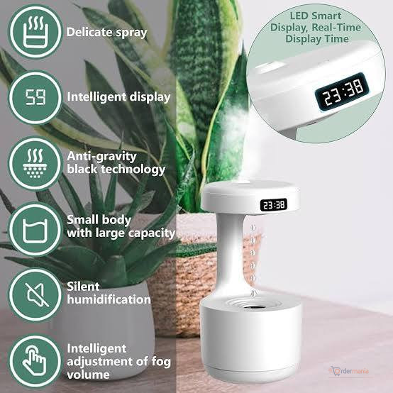 800ml Anti-Gravity Water Droplet Humidifier | Decorative Mist Maker for Home & Office | OrderMania Kenya