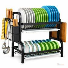 2 Tier Heavy Gauge Carbon Steel Dish Rack – High Quality Kitchen Rack