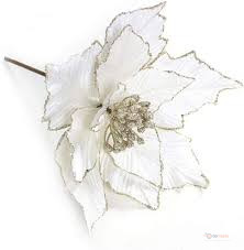 Christmas Flower Ornament – Flannel Sequined Artificial Christmas Flower Decoration
