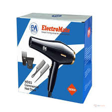 Electromate Commercial Hairdryer 2200W with Accessories | Professional Blow Dryer