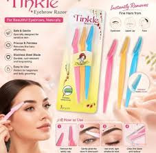 3Pcs Tinkle Eyebrow Shaper Razor – Facial Hair Removal & Brow Grooming Razors for Precise Beauty Touch-Ups