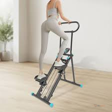 MERACH Folding Vertical Stair Stepper – Adjustable Resistance Climber with LCD Monitor for Home Gym Cardio & Full-Body Workouts