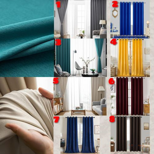 3Pc Plain Curtains – Simple Modern Window Curtains for Living Room, Bedroom, Office & Home Décor
