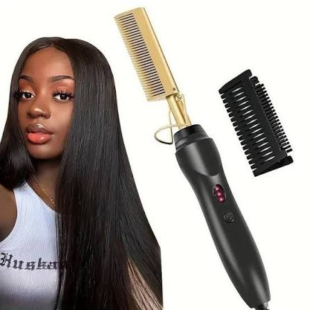 Hot Comb Hair Straightener Electric Hair Styling Comb for Smoother, Straighter and More Manageable Hair