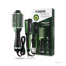 Nova 2-in-1 Hair Straightener Comb & Flat Iron – Shine Therapy Hair Styling Set