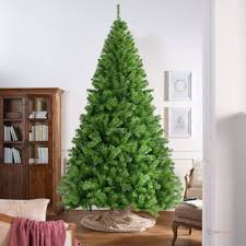 7FT Artificial Cypress Christmas Tree 210cm – Durable PVC Green Pine Foliage with Fold-Out Base