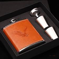 200ML Hip Whisky Bottle with 2 Tot Cups – Portable Hip Flask Gift Set with Nice Packaging for Gifting & Personal Use
