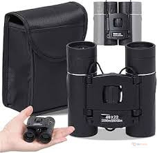 40x22 Compact Binoculars – Portable Mini Binoculars with Black Carrying Case & Cleaning Cloth for Travel, Bird Watching & Outdoor Use