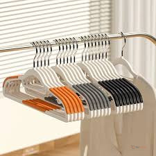 10Pcs Seamless Hangers – Space-Saving Clothes Hangers for Wardrobe, Bedroom & Home Organisation