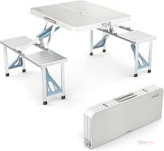 Portable Folding Camping Table with 4 Seats – Aluminum Picnic Table Set for Outdoor Camping, BBQ, Travel & Events