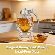 Acrylic Honey Dispenser – Convenient Honey Serving Container for Tea, Breakfast, Kitchen & Dining