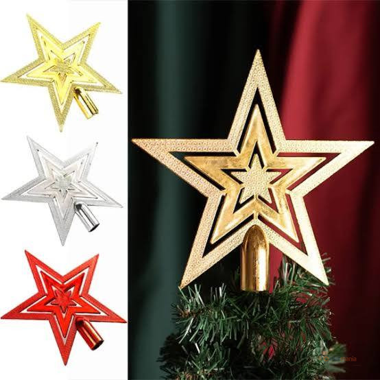 Golden Christmas Star Decoration – Festive Tree Topper & Holiday Décor