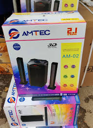 Amtec AM-02 2.1 45W High Sound Subwoofer – Compact Home Audio Speaker System for Music & Entertainment