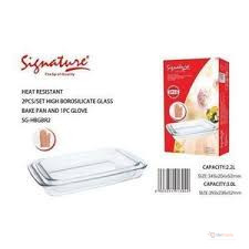 2-Piece Glass Baking Pans Set with 1 Glove – Baking & Cooking