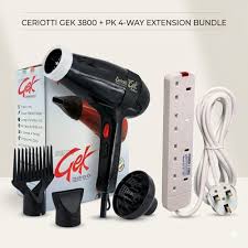 Ceriotti GEK 3800 Blow Dryer with PK 4-Way Extension Cable & Styling Attachments