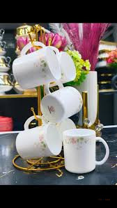 Elegant Deco Mug Set 6Pcs – Stylish Ceramic Coffee & Tea Mugs for Home, Office, Guests & Everyday Use