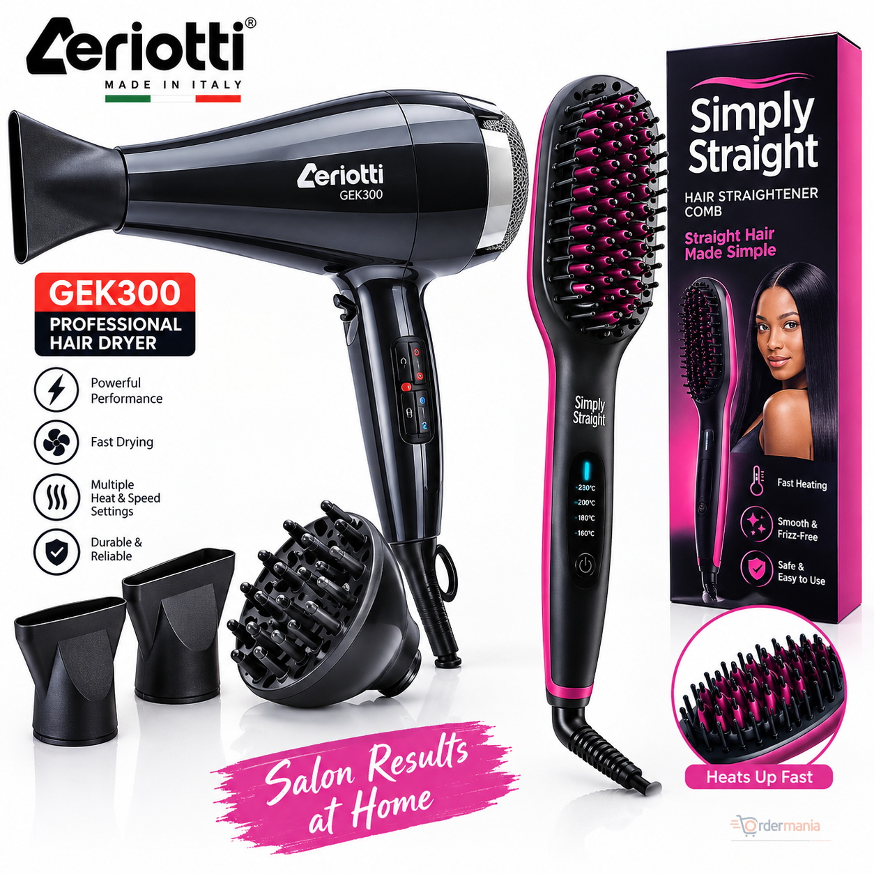 2pcs Hair Care Kit – Complete Hair Grooming & Styling Essentials