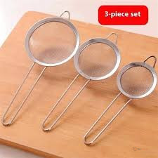 3-Piece Stainless Steel Sieve Set – Multipurpose Kitchen Strainers for Sifting Flour, Draining & Food Preparation