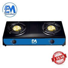 Electromate Stainless Steel Double Burner Gas Cooker