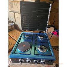 Electromate 3+1 Table Top Gas Cooker | 3 Gas Burners + Electric Hot Plate