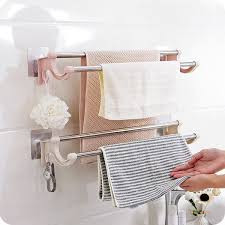 54cm Self-Adhesive Double Pole Towel Holder – Kitchen & Bathroom Rack