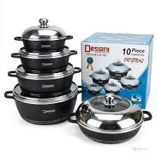 Dessini 10PCS Granite Nonstick Cookware Set – Complete Cooking Set for Your Kitchen