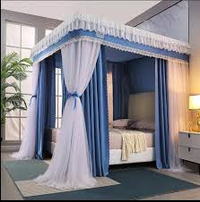 4 Stand Palace Canopy Mosquito Net 6×6 – Elegant Bed Mosquito Net with Four-Stand Frame for Bedroom & Home